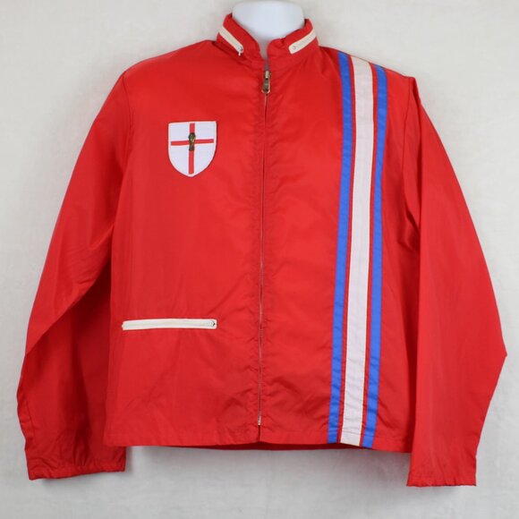 Vintage FIFA England UK Flag Soccer Football Windbreaker Zip Shell Jacket (XL)
